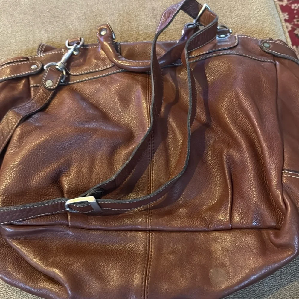 Unbranded 100% Leather Messenger Bag Laptop Crossbody Bag (TD)